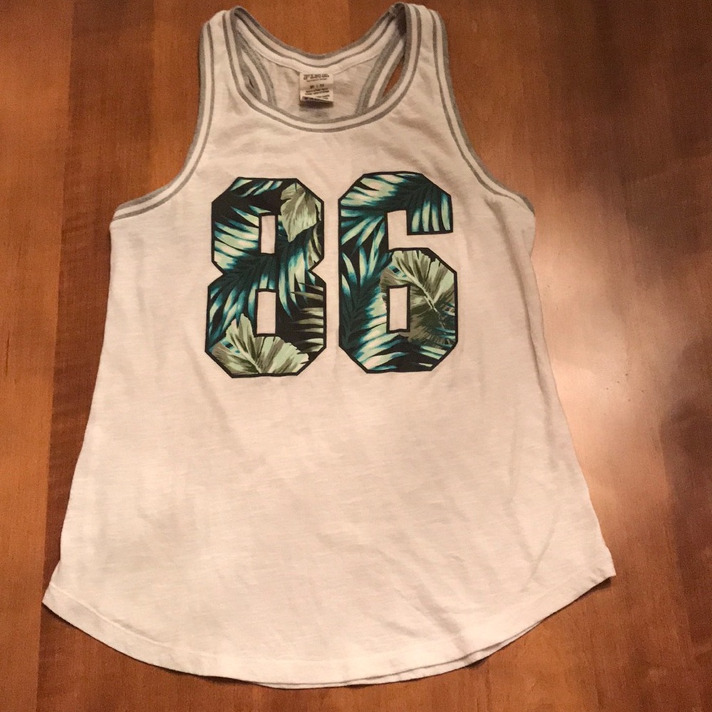 PINK VS palm leaf tank with sporty trim!  XS